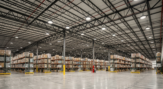 factory ceiling light spec comparison — LED High Bay Light real-world application photo