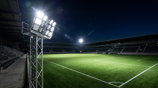 500W sports lighting spec comparison — LED Flood Light real-world application photo