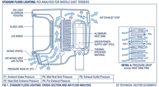 Stadium flood lighting technical schematic — Stadium Flood Lighting: ROI Analysis for Middle East Tenders