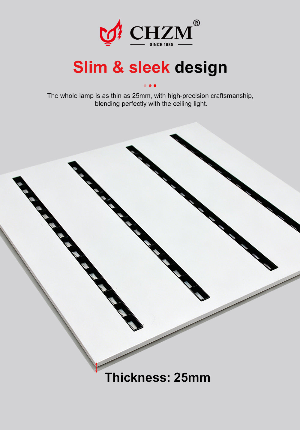 CHZM Anti-Glare LED Grill Panel Light 72W/96W - 595x595mm Recessed Office Ceiling Light - UGR<19 Low Glare Lighting