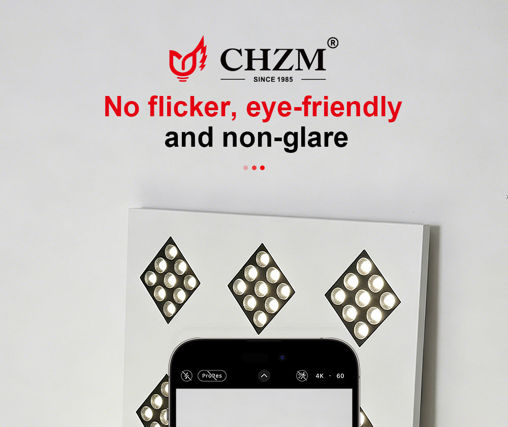 CHZM Anti-Glare LED Grill Panel Light 72W/96W - 595x595mm Recessed Office Ceiling Light - UGR<19 Low Glare Lighting