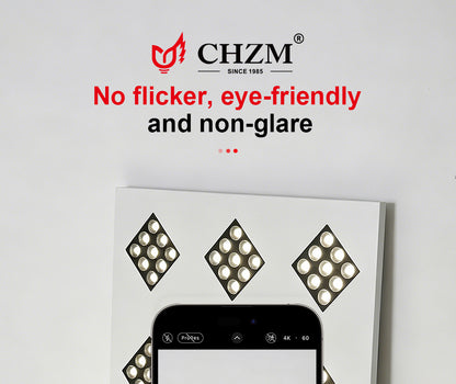 CHZM Anti-Glare LED Grill Panel Light 72W/96W - 595x595mm Recessed Office Ceiling Light - UGR<19 Low Glare Lighting