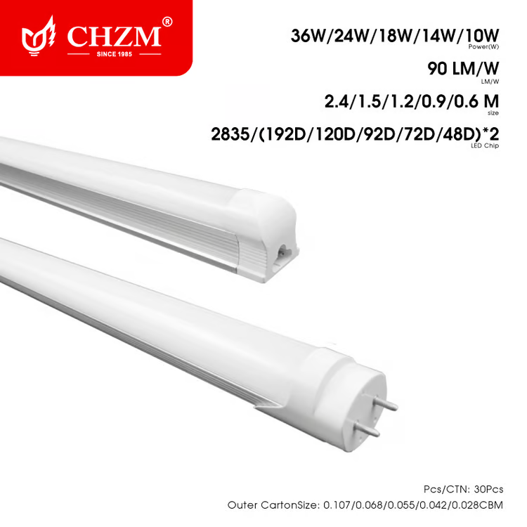 High lumen led t8 tubes glass material led tube
