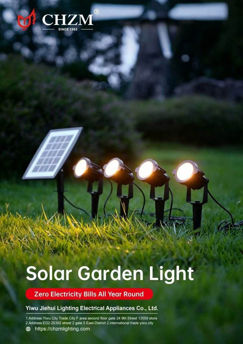 CHZM Solar Garden Light - Adjustable Spike Landscape Spotlight